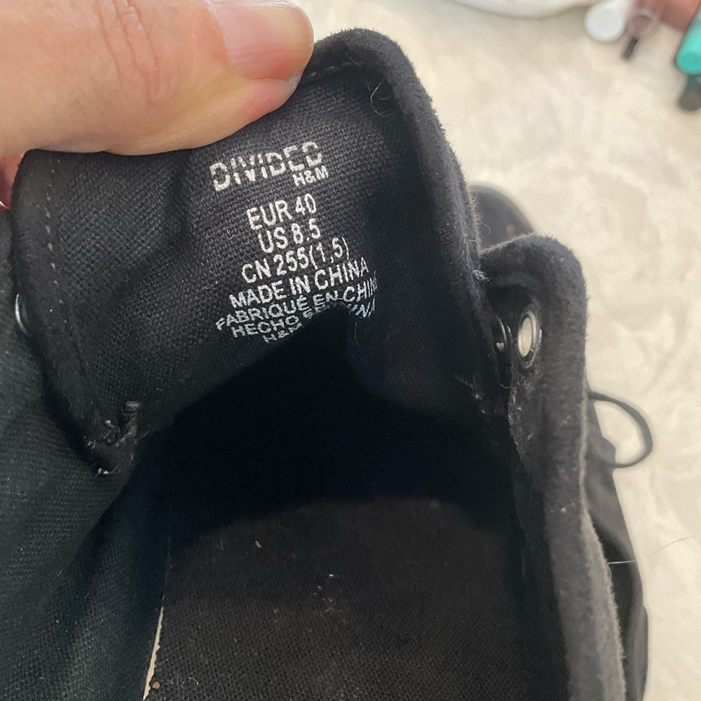 H&M Divided Concept No. 52 black canvas platform lace-up sneakers, Sz 8.5 - Picture 9 of 12